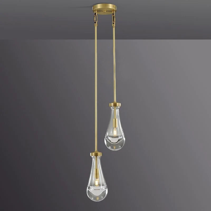 Bridgewater Drops 2-Light Rod Round Chandelier-HiLamps