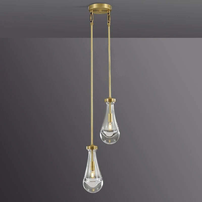 Bridgewater Drops 2-Light Rod Round Chandelier-HiLamps