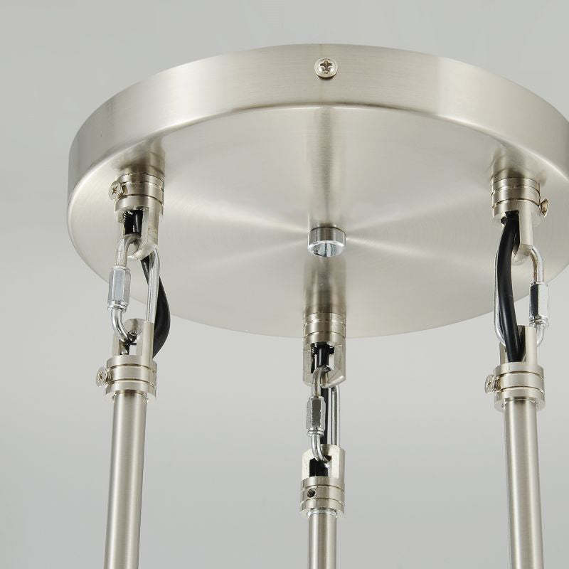 Bridgewater Drops 3-Light Rod Round Chandelier-HiLamps