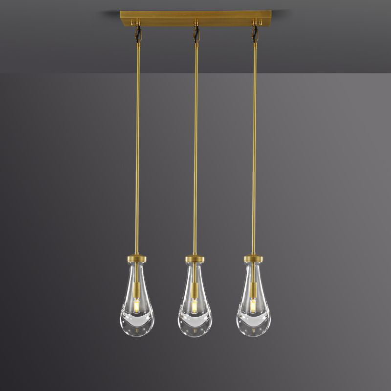 Raindrops 3-light Rectangular Chandelier-HiLamps