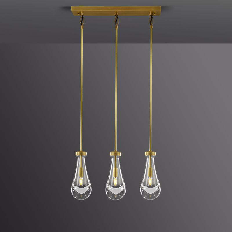 Raindrops 3-light Rectangular Chandelier-HiLamps