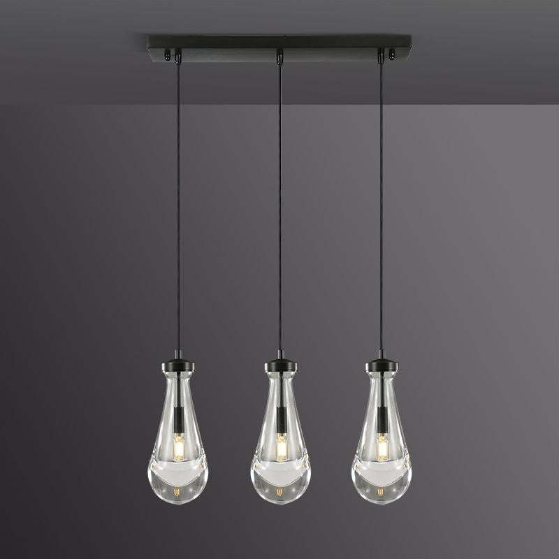 Raindrops 3-light Rectangular Chandelier-HiLamps