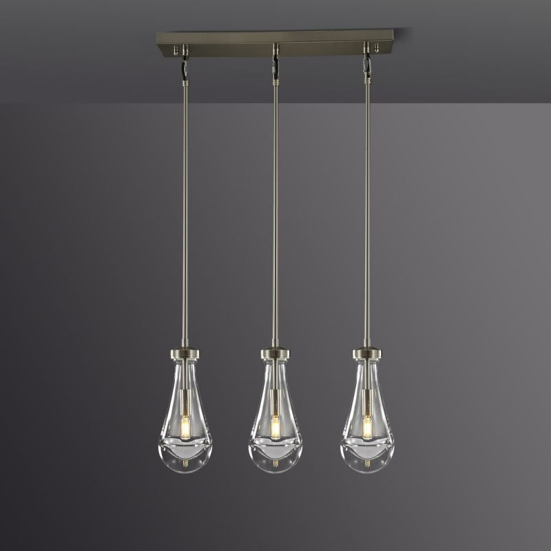 Raindrops 3-light Rectangular Chandelier-HiLamps