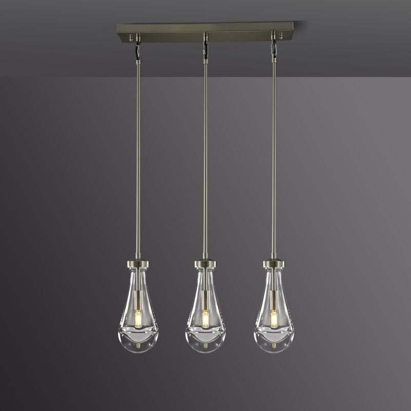 Raindrops 3-light Rectangular Chandelier-HiLamps