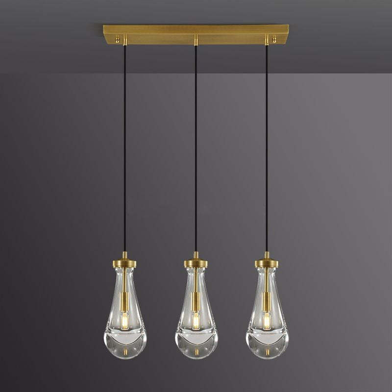 Raindrops 3-light Rectangular Chandelier-HiLamps