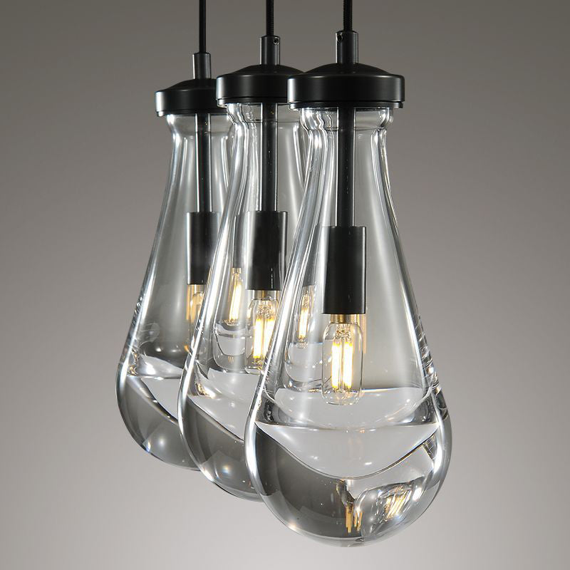 Raindrops 3-light Rectangular Chandelier-HiLamps