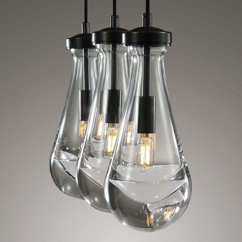 Raindrops 3-light Rectangular Chandelier-HiLamps