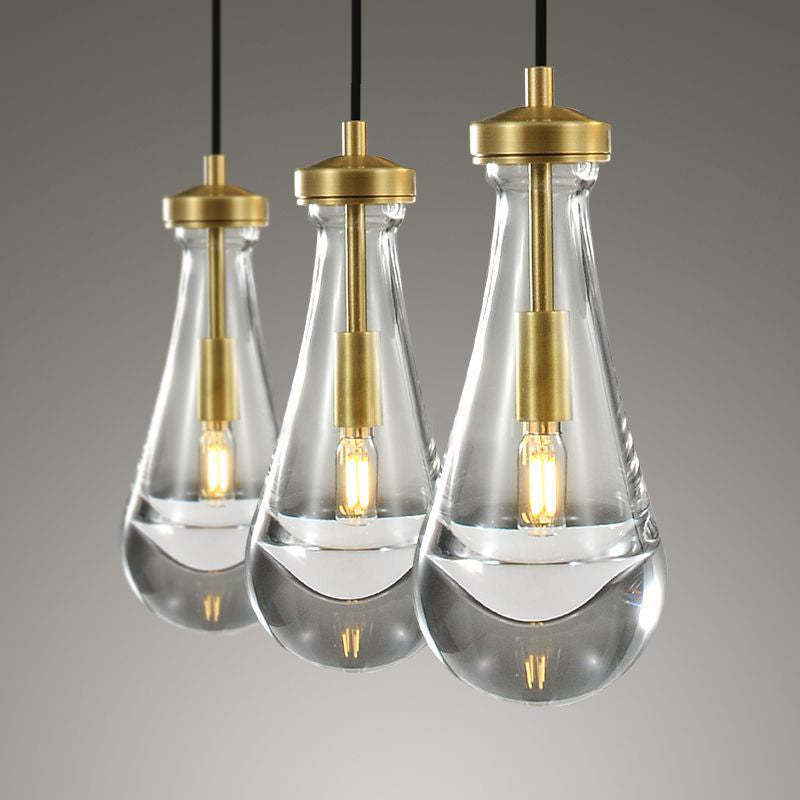 Raindrops 3-light Rectangular Chandelier-HiLamps