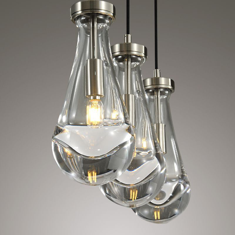 Raindrops 3-light Rectangular Chandelier-HiLamps