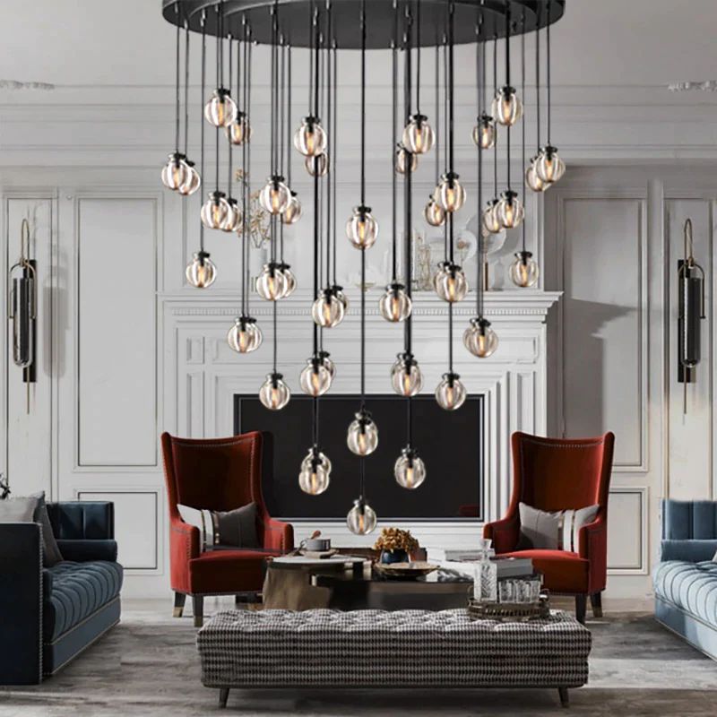 PEARL ROUND CHANDELIER 60"