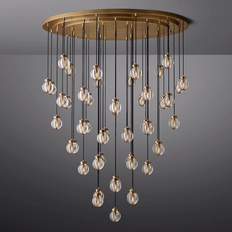 PEARL ROUND CHANDELIER 60"