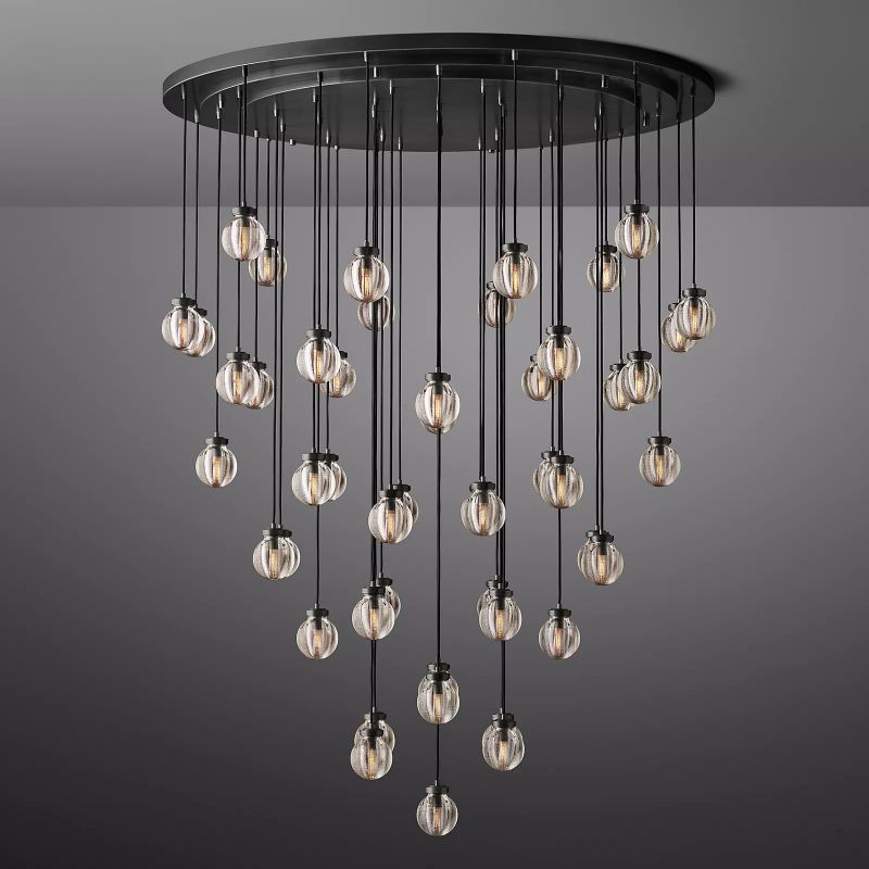 PEARL ROUND CHANDELIER 60"