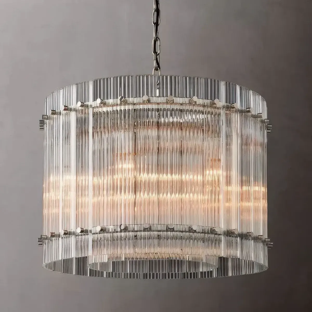 San Marco Stripe Glass Shade Round Chandelier