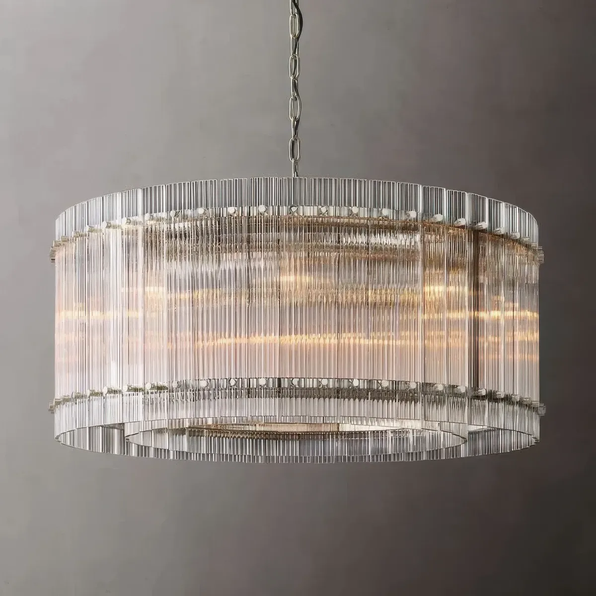 San Marco Stripe Glass Shade Round Chandelier