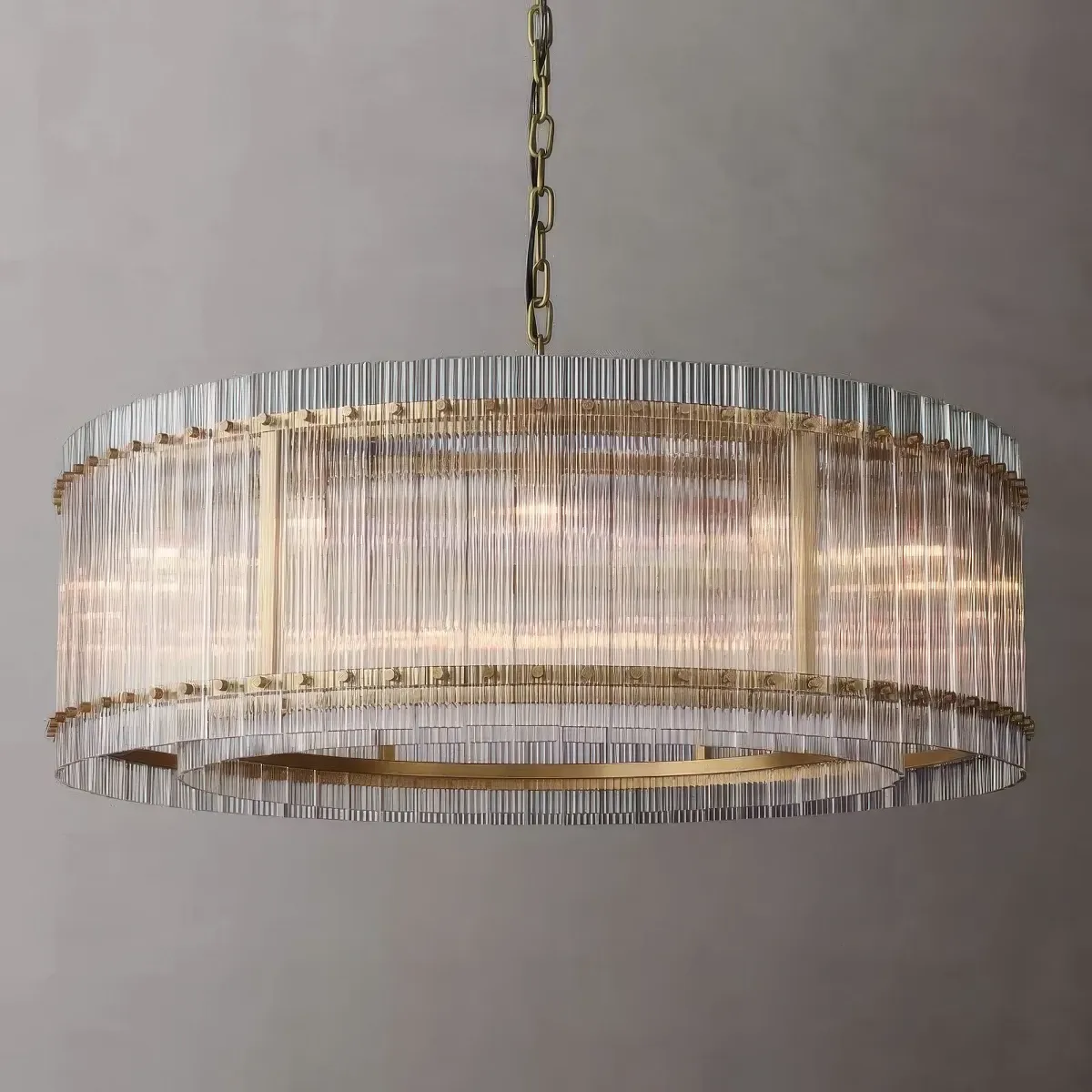 San Marco Stripe Glass Shade Round Chandelier