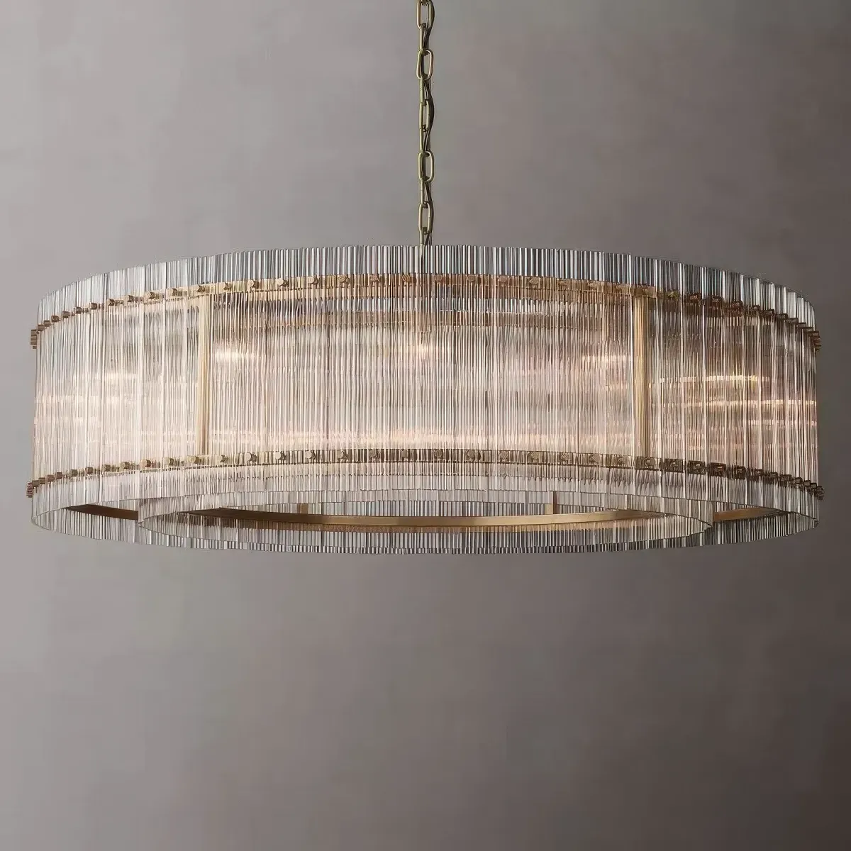 San Marco Stripe Glass Shade Round Chandelier