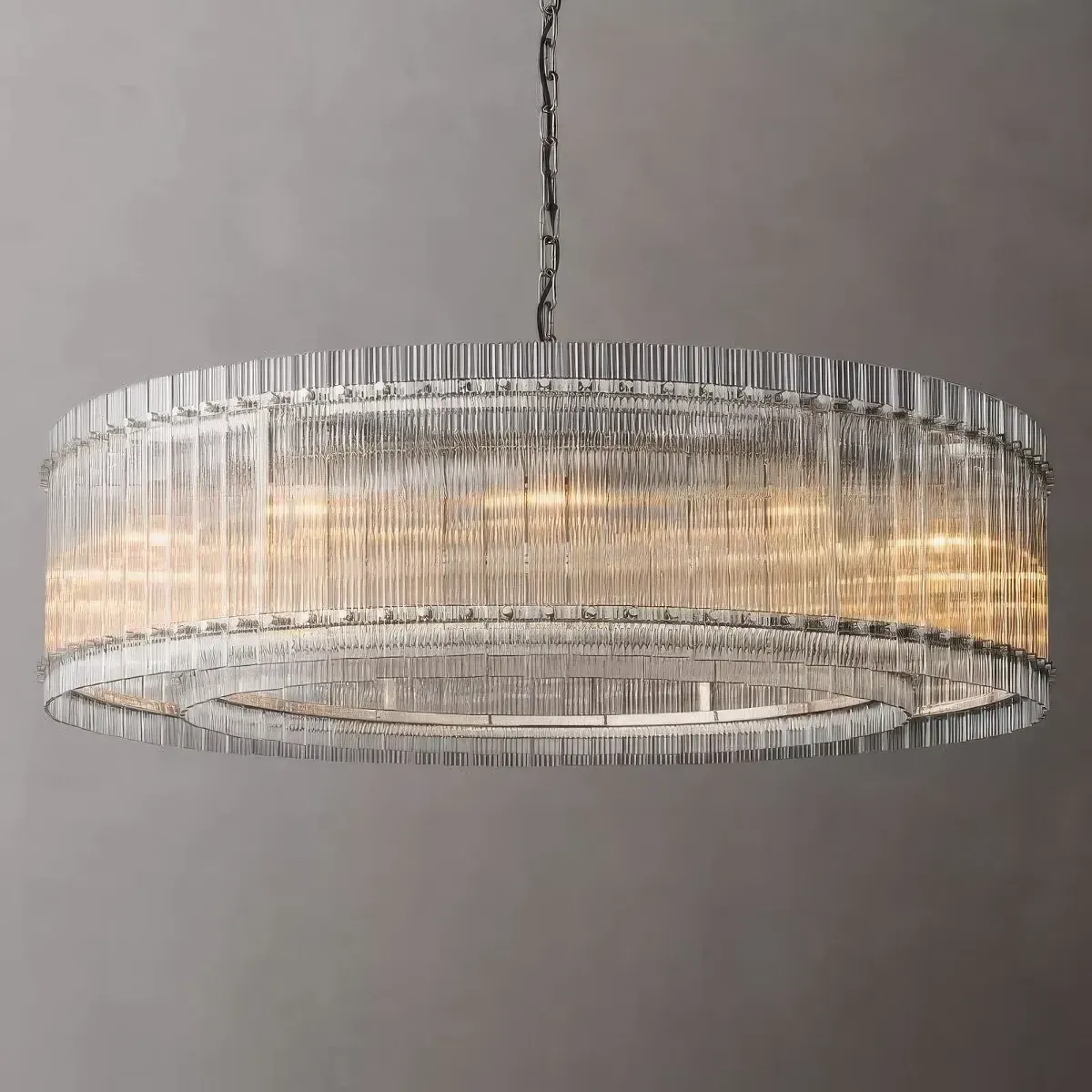 San Marco Stripe Glass Shade Round Chandelier