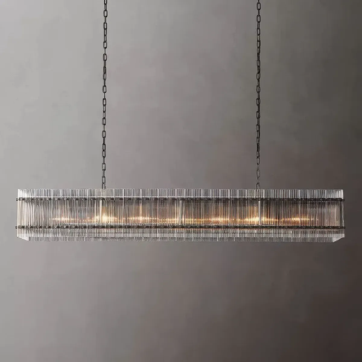 San Marco Stripe Glass Shade Rectangular Chandelier