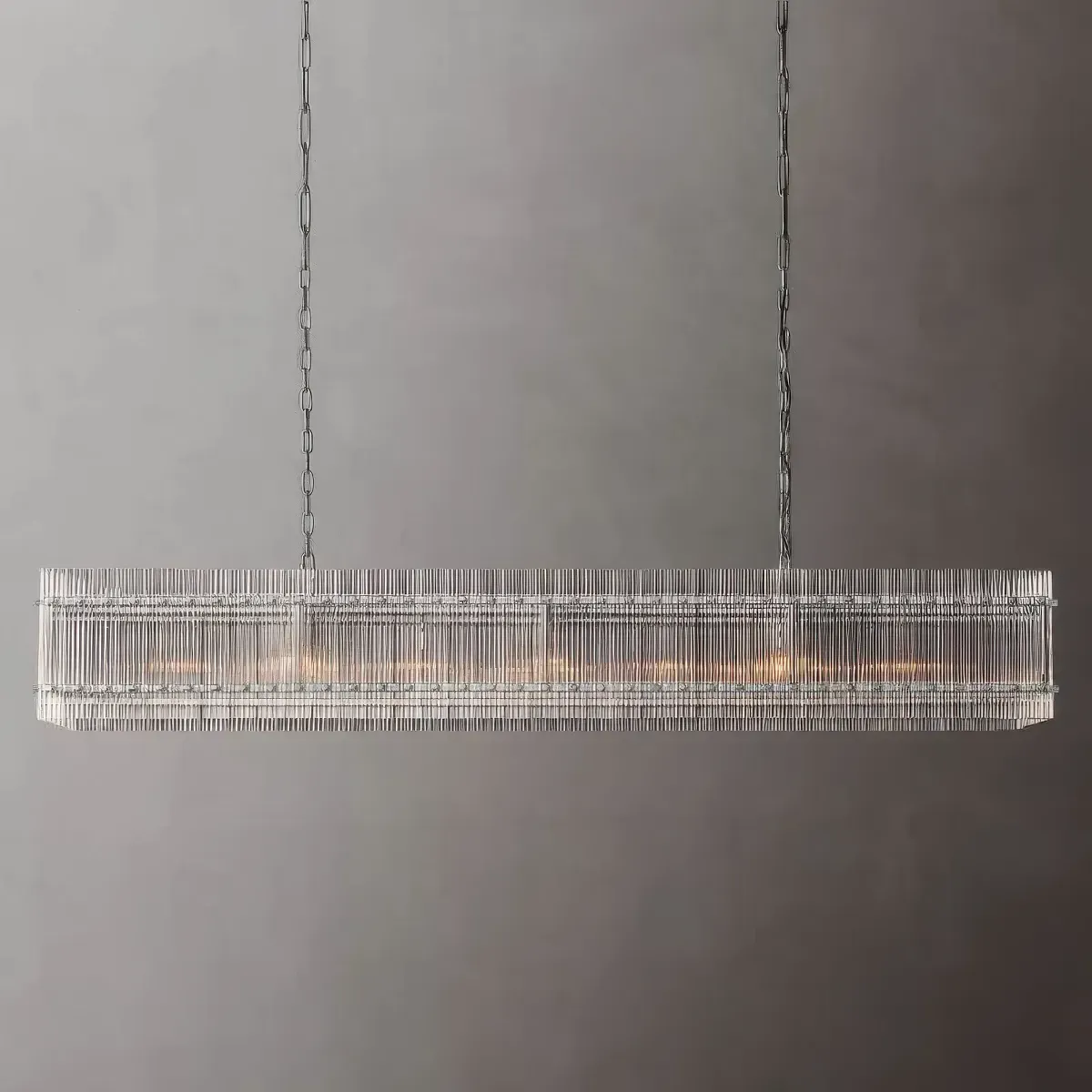San Marco Stripe Glass Shade Rectangular Chandelier