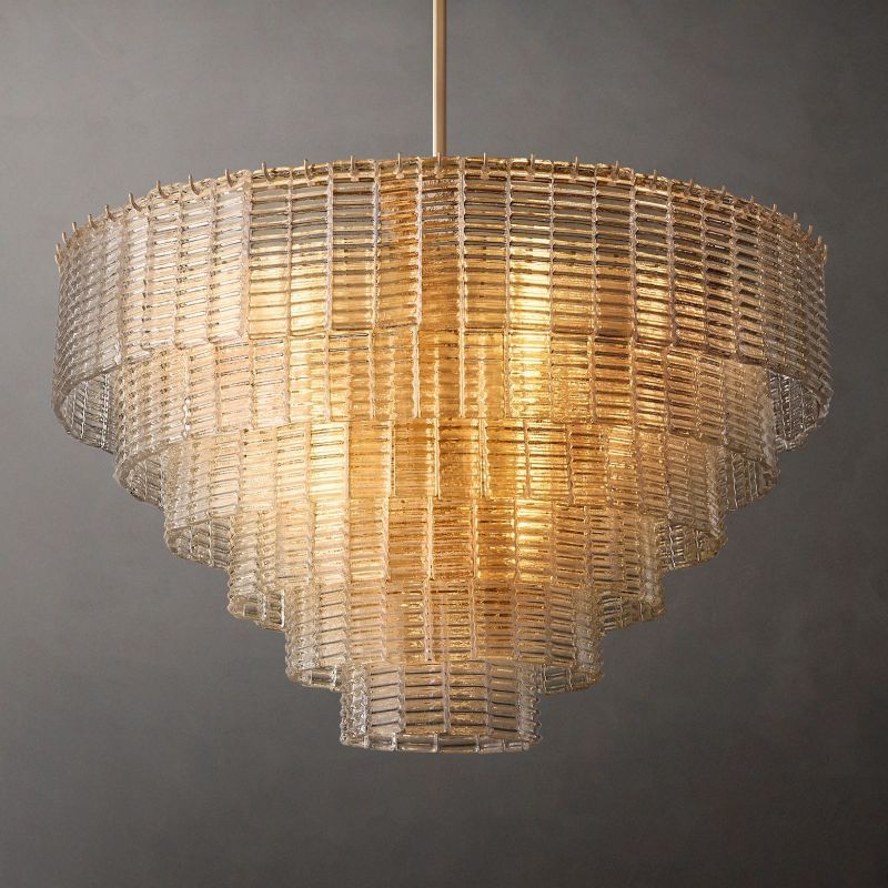 Sireni Glass Round Chandelier 41"-HiLamps
