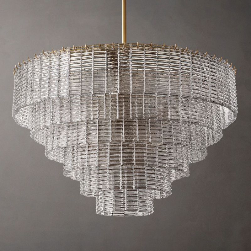 Sireni Glass Round Chandelier 41"-HiLamps