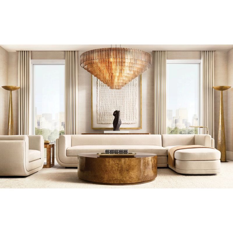Sireni Glass Round Chandelier 65"-HiLamps