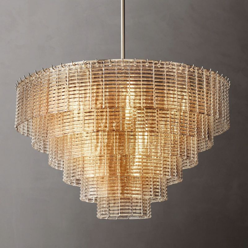Sireni Glass Round Chandelier 41"-HiLamps