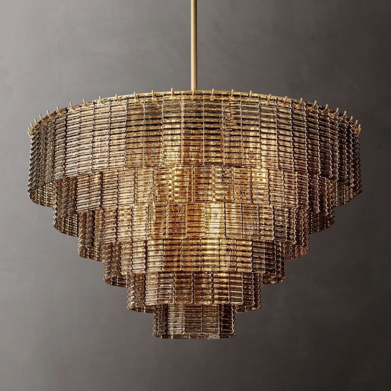 Sireni Glass Round Chandelier 41"-HiLamps