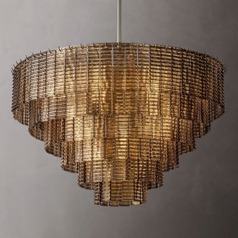 Sireni Glass Round Chandelier 41"-HiLamps