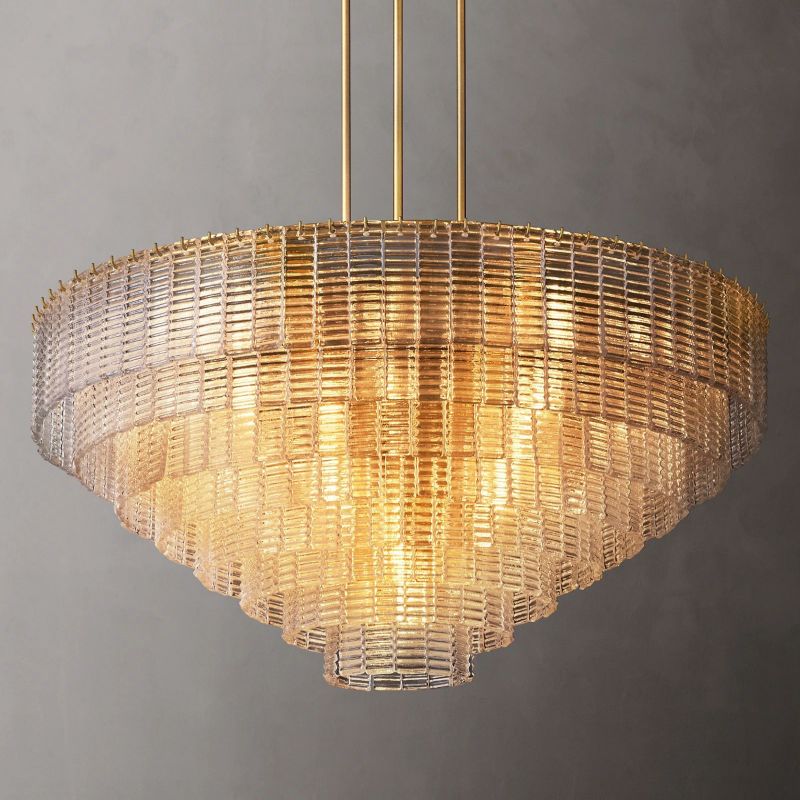 Sireni Glass Round Chandelier 52"-HiLamps