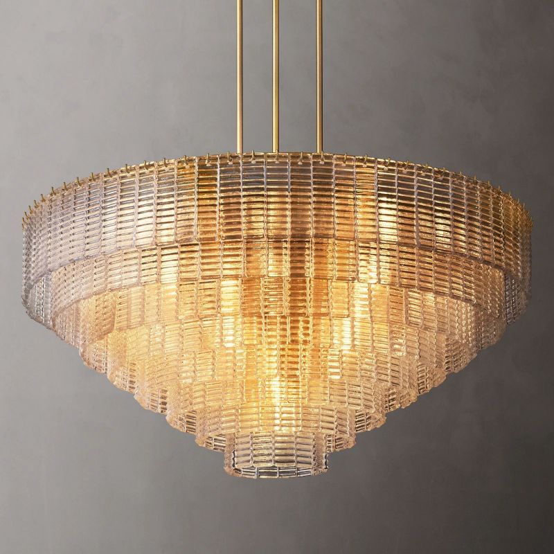 Sireni Glass Round Chandelier 52"-HiLamps