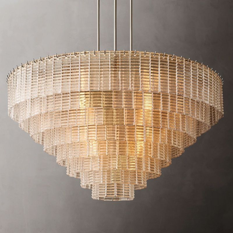 Sireni Glass Round Chandelier 52"-HiLamps