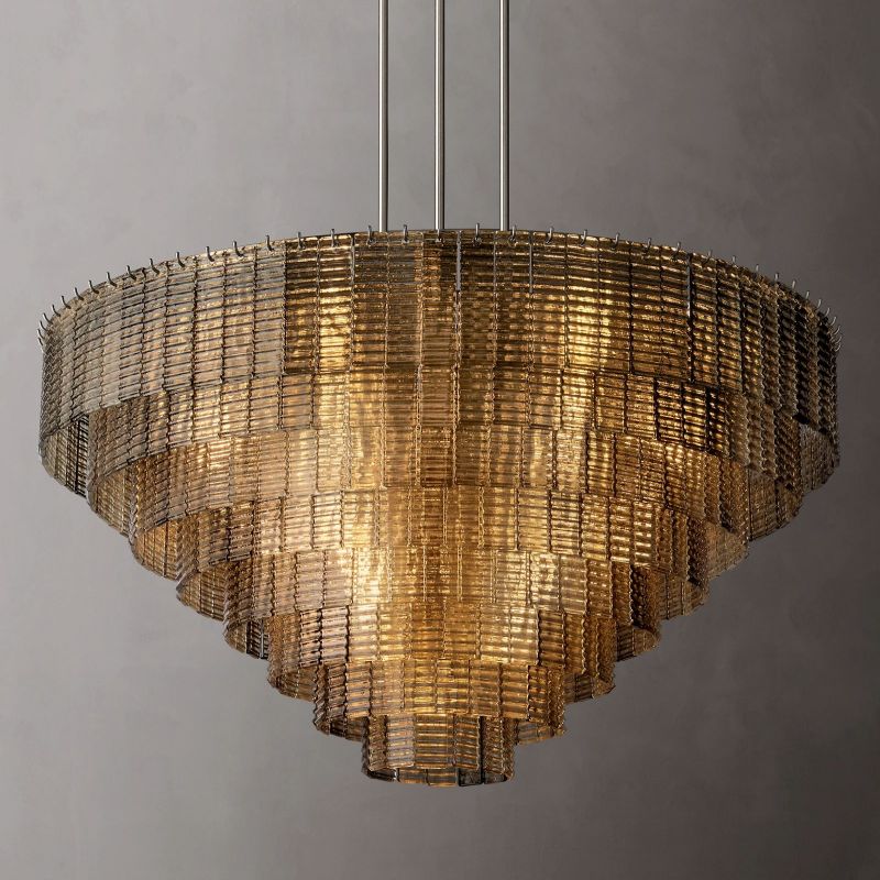 Sireni Glass Round Chandelier 52"-HiLamps