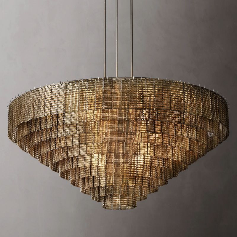 Sireni Glass Round Chandelier 65"-HiLamps