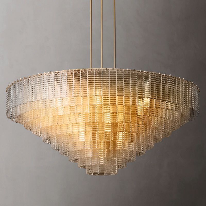Sireni Glass Round Chandelier 65"-HiLamps