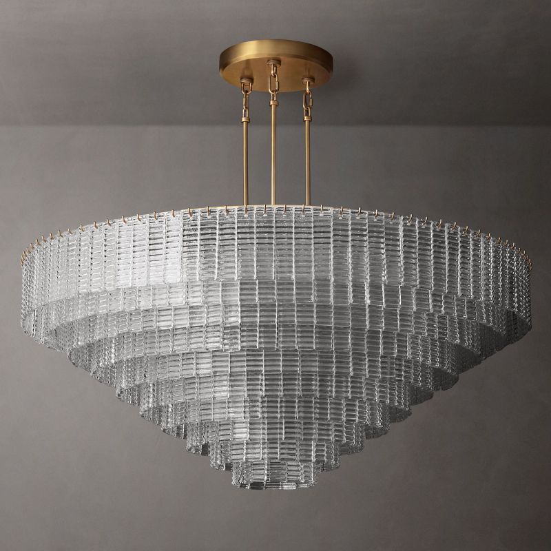 Sireni Glass Round Chandelier 65"-HiLamps