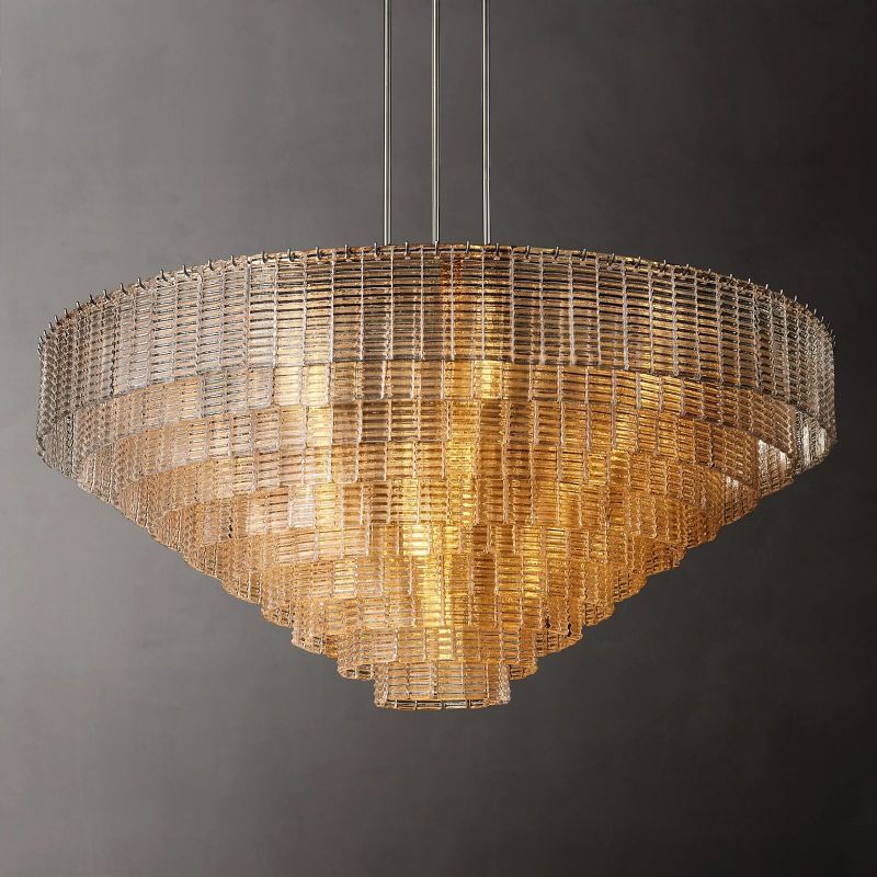 Sireni Glass Round Chandelier 65"-HiLamps