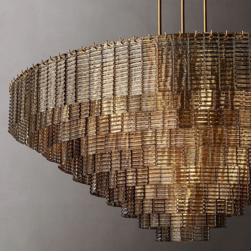 Sireni Glass Round Chandelier 65"-HiLamps