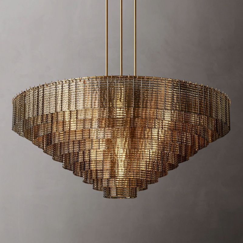 Sireni Glass Round Chandelier 65"-HiLamps