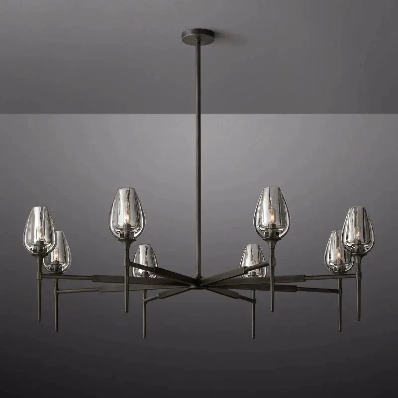 Tulip Crystal Round Chandelier 27"