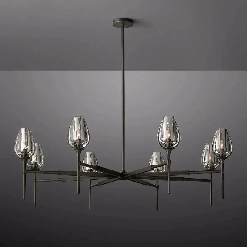 Tulip Crystal Round Chandelier 27"