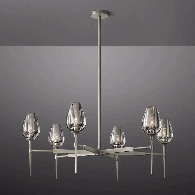 Tulip Crystal Round Chandelier 27"