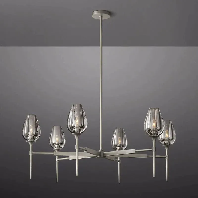 Tulip Crystal Round Chandelier 27"
