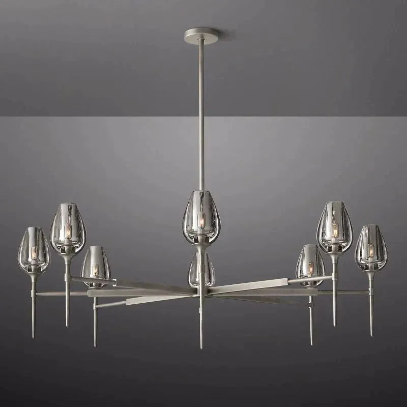 Tulip Crystal Round Chandelier 27"