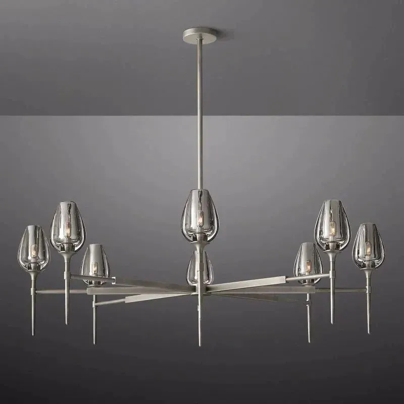 Tulip Crystal Round Chandelier 27"