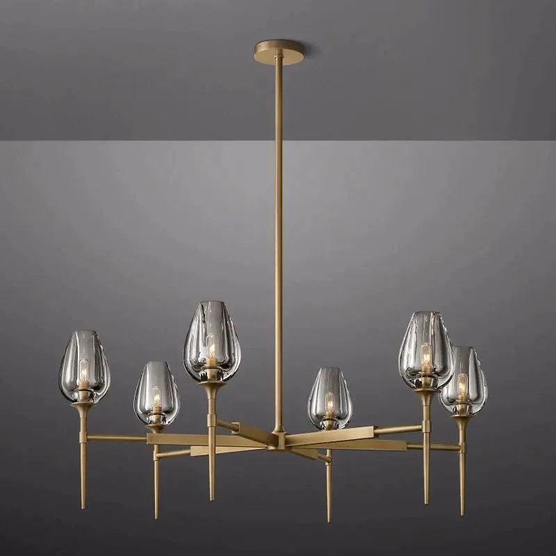 Tulip Crystal Round Chandelier 27"
