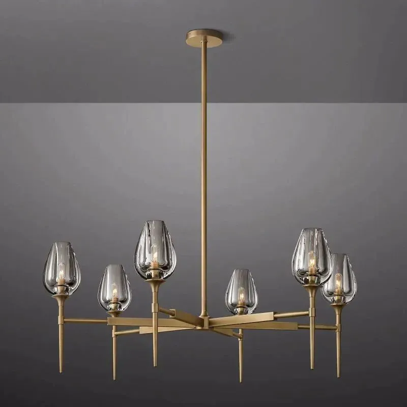 Tulip Crystal Round Chandelier 27"