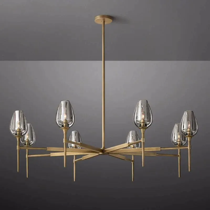Tulip Crystal Round Chandelier 27"