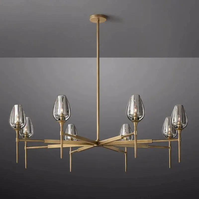 Tulip Crystal Round Chandelier 27"