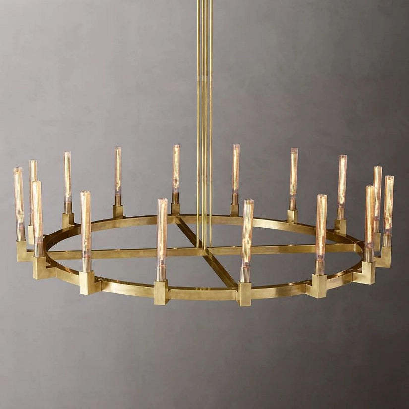 Cypress Glass Round Chandelier 72"-HiLamps